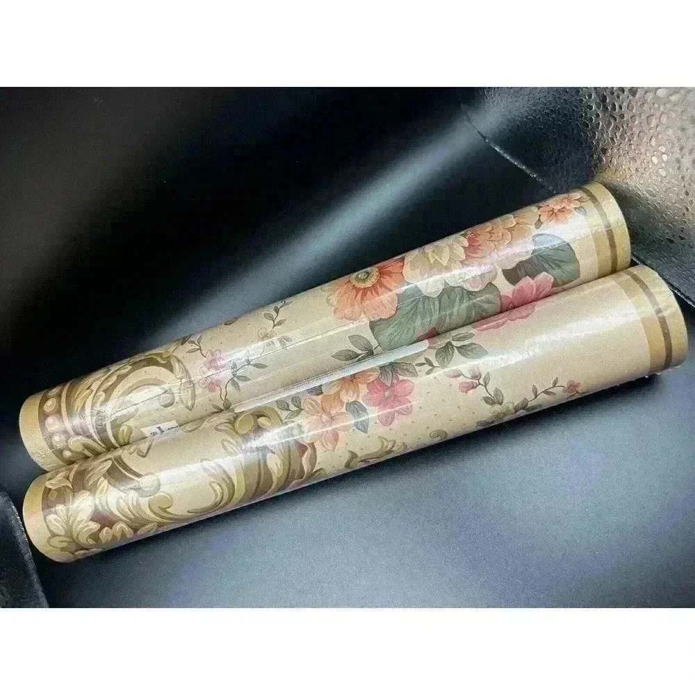 Vintage Sunworthy Flowered Brown Pink Wallpaper Border JC3800B New ~ 2 Rolls